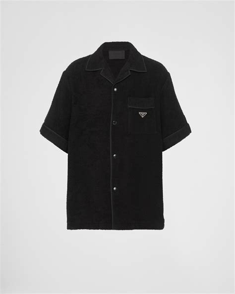 prada black bowling shirt|Prada bowling shirt logo.